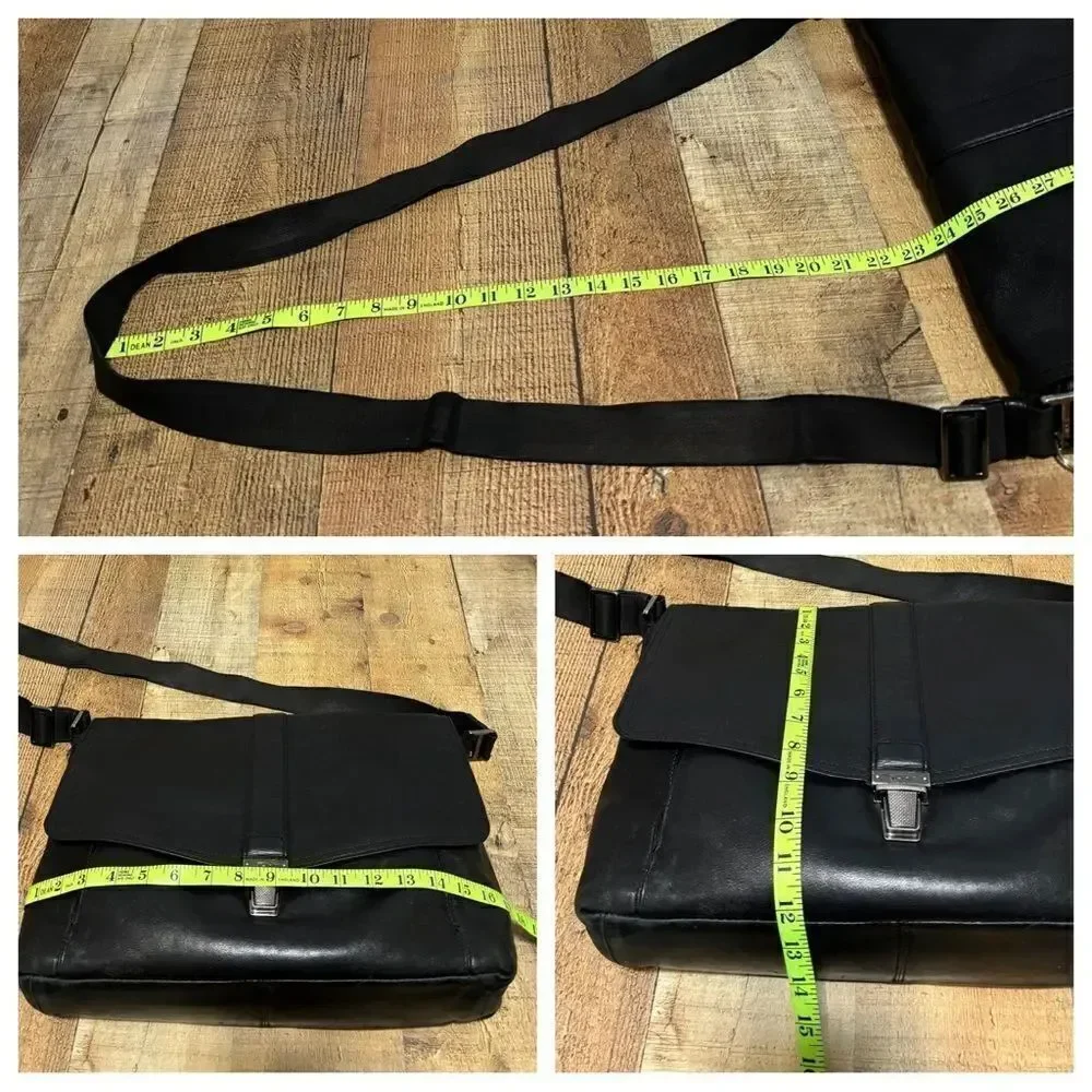Tumi SOMERSET Leather MESSENGER Beacon Hill Laptop Computer Bag Black 68570 $395